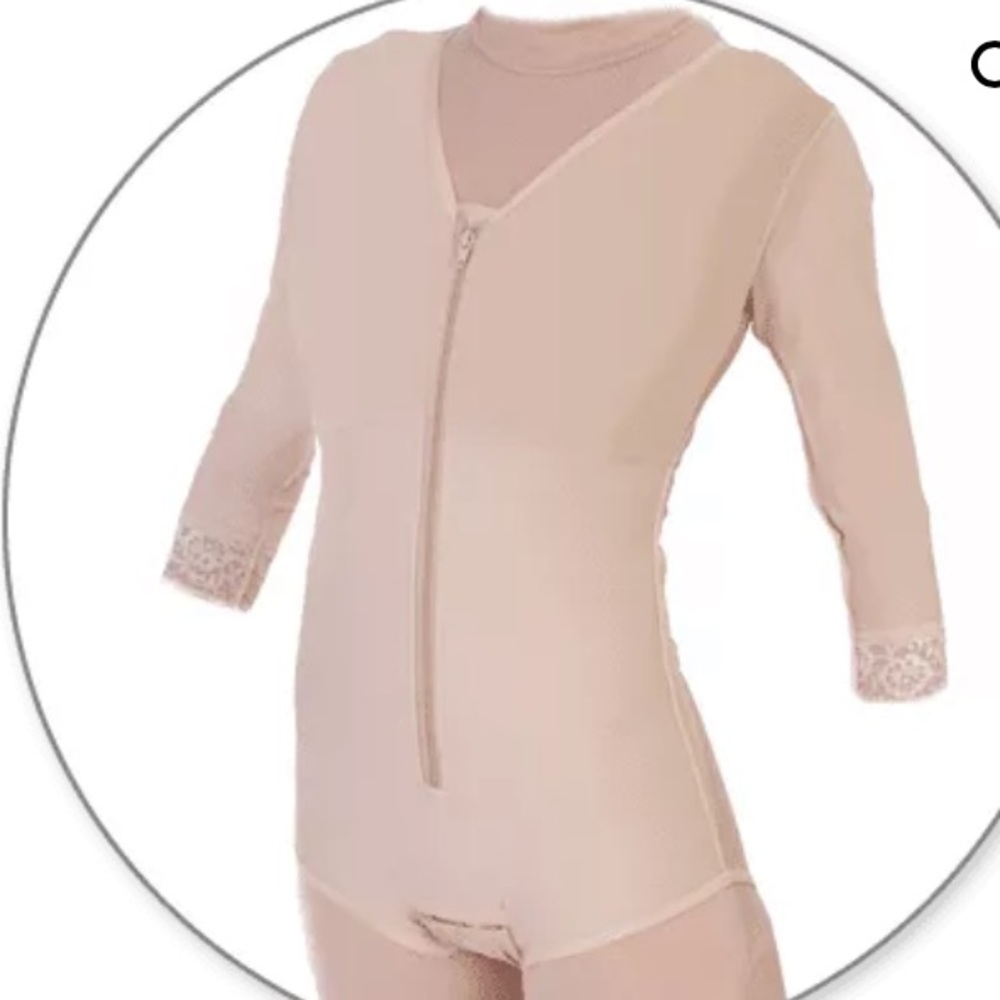 NEW CONTOUR MS Body Shaper Brief Style with Sleeves Closed Crotch Size:Large